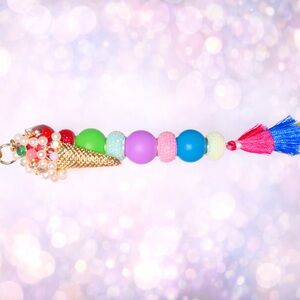 Colorful Beaded Tassel Keychain